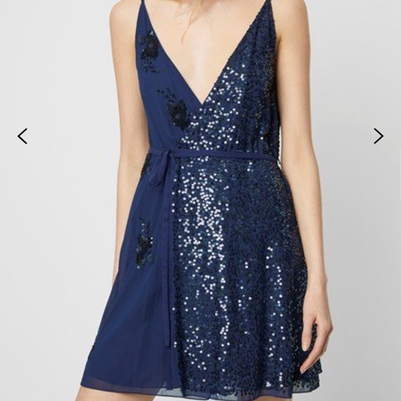 French Connection Blue Sequin Dress - Picture 1 of 16